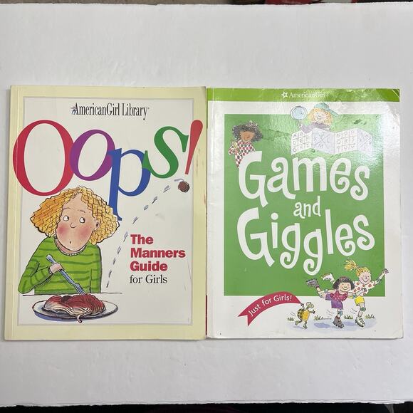 Set of 2 Vintage American Girl Books Oops Manners Guide and Games and Giggles - Picture 1 of 13